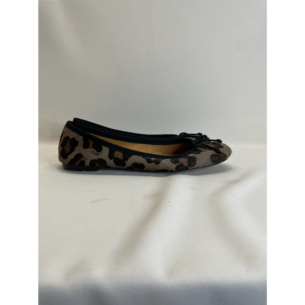 Coach Women’s Size 8 Leopard Animal Print Ballet Flats Florabelle Calf Hair